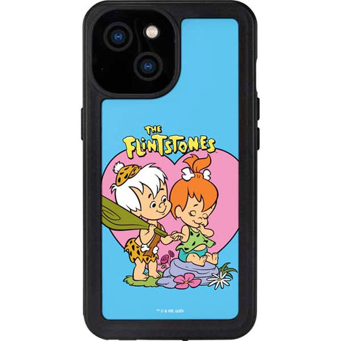 The Flinstones Bamm-Bamm and Pebbles iPhone 15 Waterproof Case